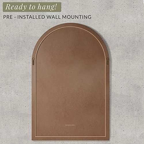 Barnyard Designs 30X47 Cathedral Wood Farmhouse Wall Mirror, Wooden Large Rustic Wall Mirror, Bedroom Mirrors For Wall Decor, Decorative Wood Wall Mirror Living Room Or Entryway Mirror Frame, White #TOP5