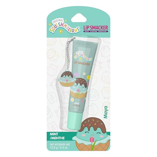 Lip Smacker Squishmallows Lip Balm Mint (Maya) Limited Edition Easter Basket Stuffer Flavored & Scented Lip Balm with Charm Collectible Spring Gift