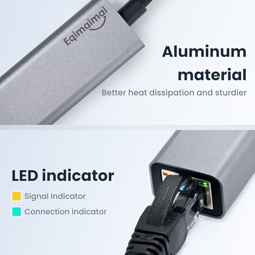 Image of USBC Ethernet Adapter 2 Pack,2Pcs TypeC to RJ45 Ethernet Gigabit Network Adapter Compatible with Windows, MacOS, Linux, and More TypeC to RJ45 with 1000MBPS (2*USB C to RJ45)