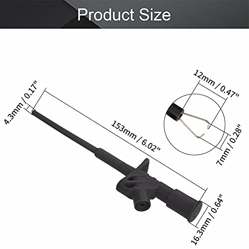 Image of Fielect T0169 Test Leads Testing Hook Clip Probe Flexible Probe High Voltage Differential Test Hook for Electronic Testing 2 Pcs