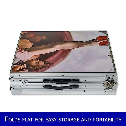 image for 8' Folding Beer Pong Table with Bottle Opener, Ball Rack and 6 Pong Ba