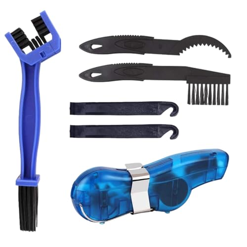 Nmkeqlos Kit de limpieza de bicicletas, práctico kit de limpieza de cadenas, herramienta de limpieza de cadena portátil, cepillo de limpieza de cadena para la mayoría de bicicletas