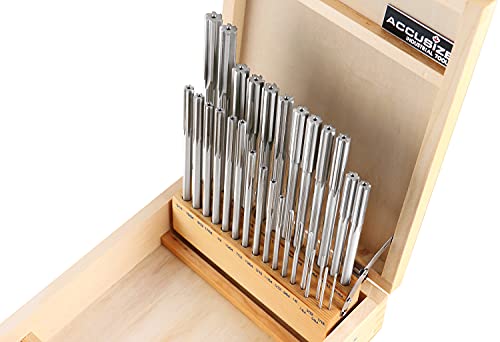 Accusize Industrial Tools 29 Pc 1/16'' To 1/2'' By 1/64'' H.s.s. Chucking Reamer Set, Straight Flute, Right Hand Cut, 5500-Sf00 #TOP4
