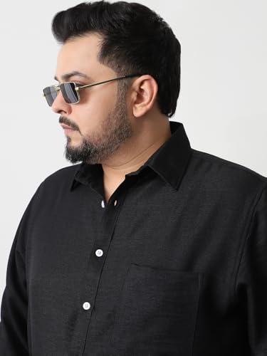 Image of Urbano Plus Men's Linen Blend Full Sleeve Relaxed Fit Casual Solid Shirt