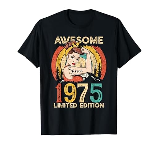 Camisas de cumpleaños número 47 para mujer, edición limitada vintage de 1975 Camiseta | Ya disponible en tu tienda friki favorita! En mundofriki.es!