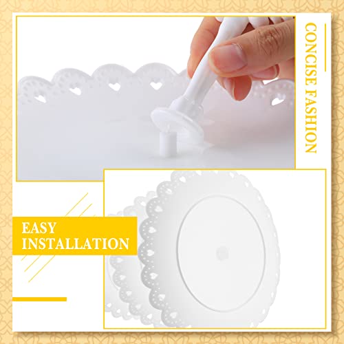 8 Pcs Dessert Table Display Set Includes 3 Tier Round Square Cupcake Stand White Party Food Server Display Long Slim Cake Tier Stand, 4 Pcs Rectangle Plastic Serving Trays For Wedding Birthday Party #TOP4