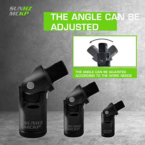 Sunhzmckp Universal Joint Socket, 3-Piece，1/4-Inch, 3/8-Inch, 1/2-Inch Drive Set #TOP2