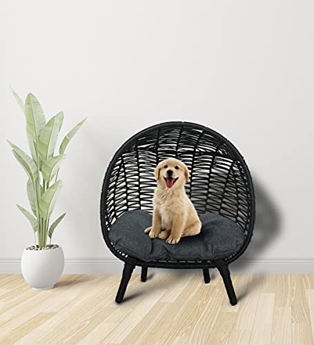 B.u.style Dog Beds For Medium Dogs, Elevated Bed For Dogs, Cats, Small And Medium Animals Outdoor- Indoor Used, Natural Soft And Comfortable Cushion, Kd Legs, Black Color, Medium: 21L X 18W X 25H #TOP4