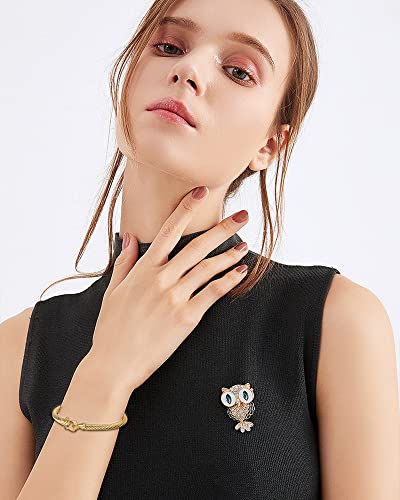 HIPYGOTO Twisted Cable Wire Bracelets for Women, Stainless Steel Designer Brand Inspired Cuff Bangle Bracelet Fashion Christmas Jewelry Gift3