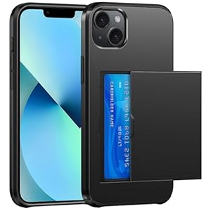 Portemonnee voor iPhone 13 Hoesje met Kaarthouder Dubbellaagse Militaire Kwaliteit Beschermende Schokbestendige Verborgen Kaartsleuf Slanke Pasvorm Telefoonhoesje - Zwart