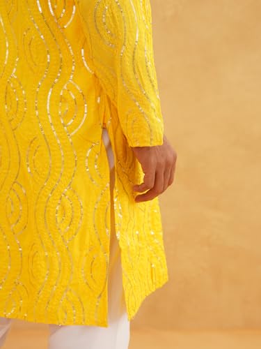 Image of SOJANYA Men's Pure Cotton Leheriya Design Long Kurta