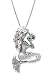 Honolulu Jewelry Company Sterling Silver and Blue Topaz Mermaid Necklace Pendant with 18" Box Chain