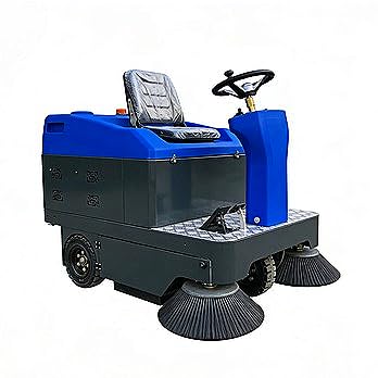 Ride-on Industrial Sweeper, Construction Yard Machine, Bulk Debris Collector - Reinforced Collection System for Heavy Materials