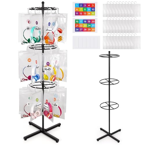 Loghot Freestanding Metal Headphone Storage Stand with 30 Storage Bags