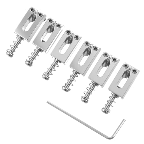 6Pcs Guitar Tremolo Bridge Saddles with Spring Screws
