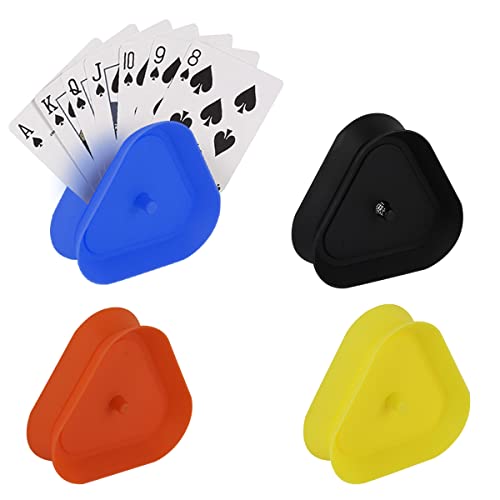 FainFun Soporte para Cartas Naipes, 4 Piezas Soporte para Cartas de Juego, Soporte Naipes Redondo, Soporte Naipes Redondo, Juego de Cartas Naipes para Tarjetas Españolas, como Regalo