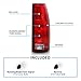 AmeriLite for 1988-2000 Chevy GMC C/K Silverado Sierra Truck Tahoe Suburban OE Red Replacement Halogen Tail Lights Pair + Bulb Connector Plate - Passenger and Driver Side