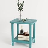 Sundale Outdoor 18"x15" Small Side Table, Patio Weather Resistant Adirondack End Table HDPE Water Re