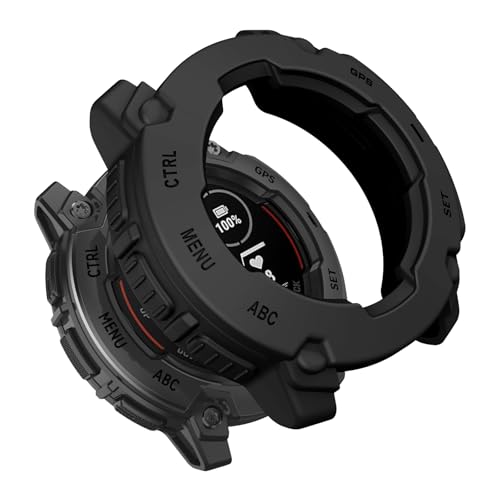 MYSNBKN �P�[�X�J�o�[ Garmin Instinct E 45mm�Ή� �P�[�X�v���e�N�^�[ TPU �ی�P�[�X �t���[�� Garmin Instinct E 45mm �X�}�[�g�E�H�b�`�p (�u���b�N)