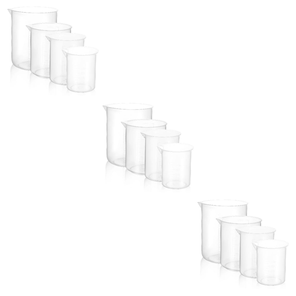 Alipis 3 Sätze Messbecher Kunststoffbecher Plastikgläser Measuring Cup Kunstoffbecher Measuring Jug Plastikbecher Transparent Farbmischbecher Tassenmaße Kleine Tassen Backen 4 Stück * 3