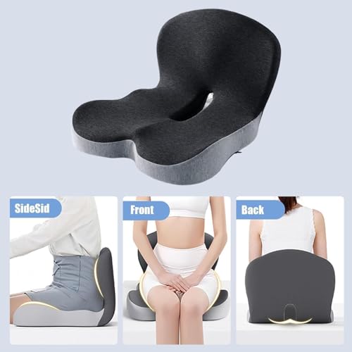 Cuscino di supporto lombare – Cuscino ergonomico in memory foam per sedia da ufficio e auto, fornisce supporto ortopedico per schienale e sedile