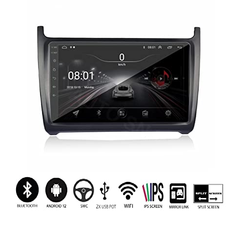 Image of AUTO SNAP 9 Inches 22cm Touch Screen Android 12 Gorilla Glass IPS Display Car Stereo with 2GB RAM /16 GB ROM GPS /Wi-Fi /Navigation /Steering Wheel Controls Mirror Link Compatible for Skoda-Rapid