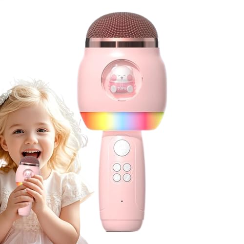 Microphone karaoké sans fil pour enfants avec lumières LED