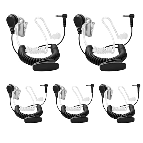 Pack de 5 auriculares tubo acústico de 3.5mm transmisión limpia para walkie talkie Kenwood
