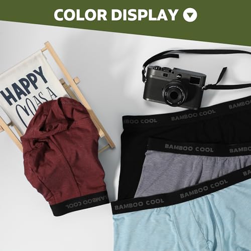 Bamboo Cool 001 Men’S Underwear Boxer Briefs Soft Comfortable Bamboo Viscose Underwear Trunks (4 Pack) (M thumb #5