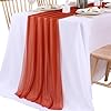 Terracotta chiffon table runner 30 x 120 inches romantic chiffon table runner for wedding decorations baby shower and birthday party christmas cake table decorations  urban country home decor