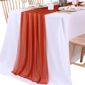 Terracottachiffontablerunner30x120inchesromanticchiffontablerunnerforweddingdecorationsbabyshowerandbirthdaypartychristmascaketabledecorations Urban Country Home Decor Terracotta chiffon table runner 30 x 120 inches romantic chiffon table runner for wedding decorations baby shower and birthday party christmas cake table decorations urban country home decor