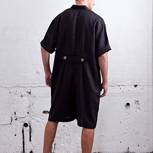 Men's Onesie Jumpsuit One Piece Sleepwear Loose Pajama, Short Sleeve Playsuit, Oversized Fit2