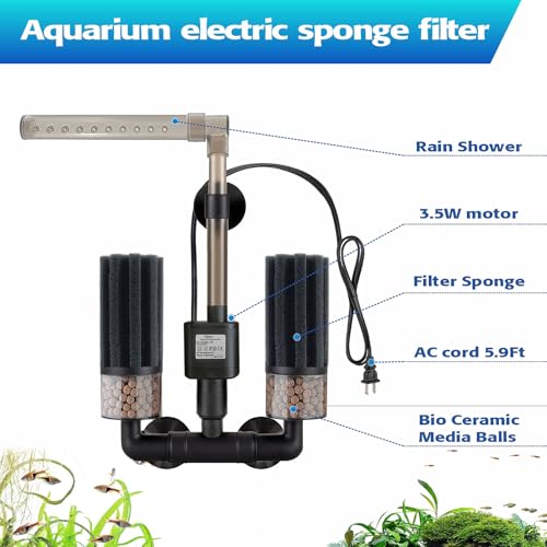 Image of Aquarium Electric Sponge Filter for Shrimp, Betta,Nano and Fry Tank(S)