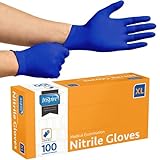 Inspire Cobalt Blue Nitrile Disposable Gloves | 4.5 Nitrile Safety Medical Exam Cooking Cleaning Disposable Gloves (Blue - Box of 100, XL)