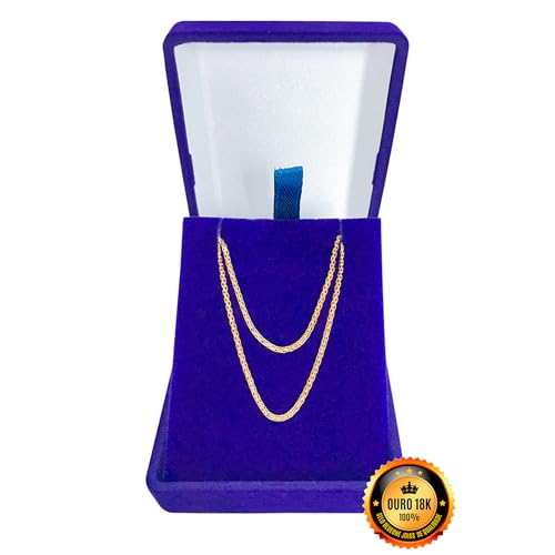 Colar Corrente Feminina Bismark Fina 45cm Ouro 18k 750 c/Estojo e Certificado
