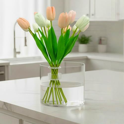 Vases cylindriques courts à large ouverture avec support intégrés - 8