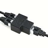 Gigabit Network Cable Docking Head Computer Network Connector Straight-Through Head Tee Splitter Adapter Extender 1 to 2 Heads Suitable for Network Ethernet Cable