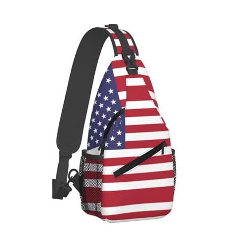 Mochila cruzada unisex con diseño bandera americana miniatura 2