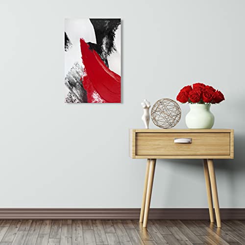 Ypy Red Abstract Canvas Wall Art: Modern Minimalist Black And White Picture Painting Print Poster For Living Room Bedroom Bathroom Office Home Wall Decor 10X15 #TOP5