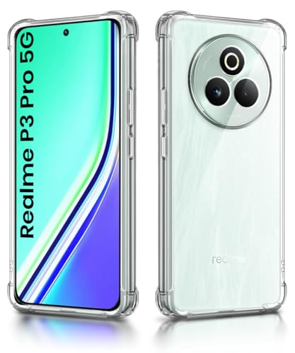 Image of WOW IMAGINE Clear Back Cover Case for Realme P3 Pro 5G | Shockproof Soft TPU Case | Cushioned Edges for Ultimate Protection Back Cover Case - Transparent
