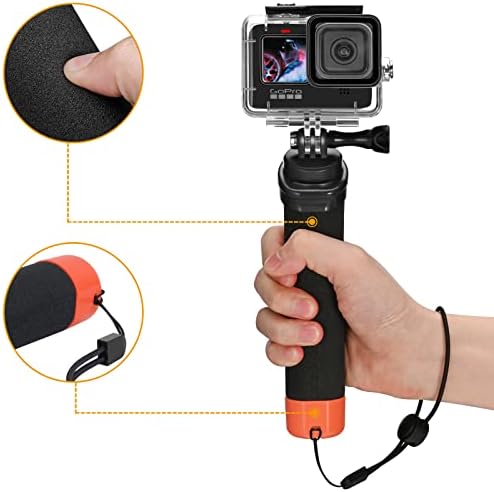Vkesen Floating Hand Grip, floaty handle, Action Cameras Mount Accessories for Water Sport Compatible with GoPro Hero 11, 10, 9, 8, 7, 6, 5, DJI and Other Action Cameras