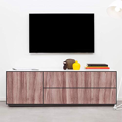 Image of ELTON Light Purple Brown Teak Wood Grain Textured Self Adhesive Almirah Skin - 48x72 Inch