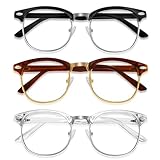 WINTOO Blue Light Glasses Men and Woman, 99% Blue Light Blocking Glasses for Computer Gaming TV Phone Screen Half Frame UV Clear Lens Anti Eyestrain