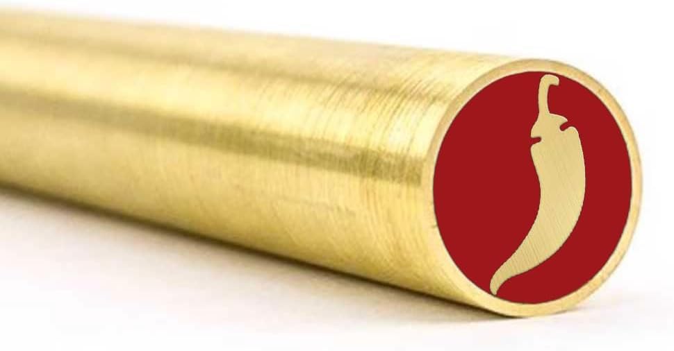 Mosaic Pin for Knife | Decorative Brass Heavy Duty Knife Handle Pins for Fixed Blade Knives | Handmade Pocket Knife Pins Tools (Red Chili Pepper, 5/16" (8mm)