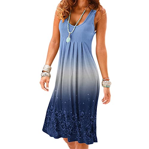 Image of AELSON Womens Summer Casual Sleeveless Mini Printed Vest Dresses