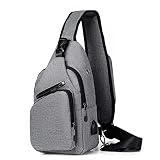 Sling Bag Sling Backpack Crossbody Bag for Women Men Chest Shoulder Bag Travel Hiking Daypack (A-Gra