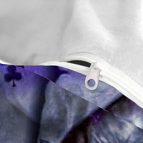 Parure de lit gothique crâne violet en microfibres de qualité supérieure King size 220x240cm - 5