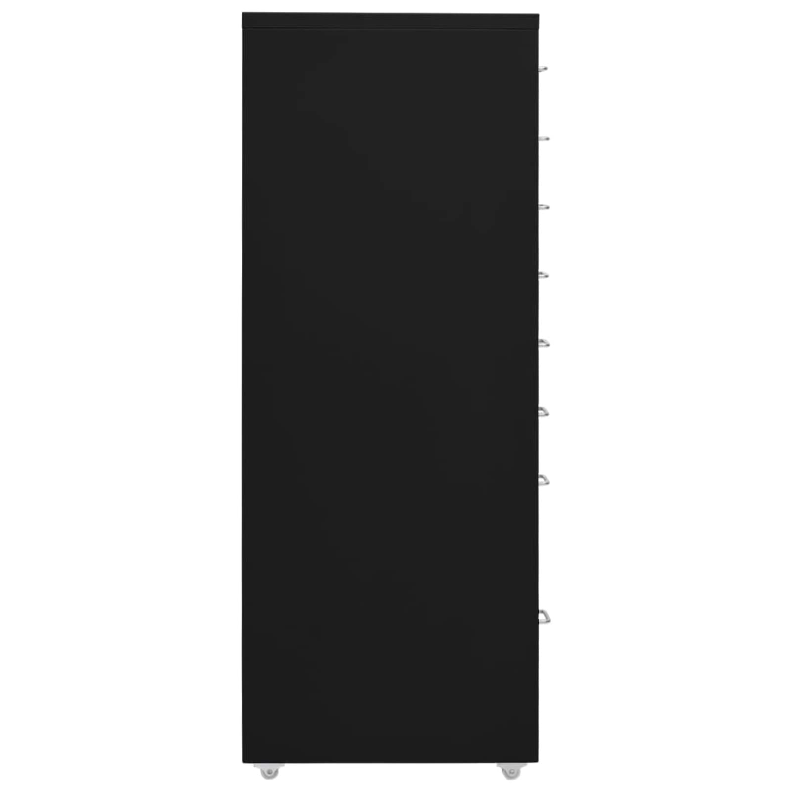 LAPOOH Schedario Mobile Nero 28x41x109 cm in Metallo,Schedario,Schedario da Ufficio,Mobiletto per Documenti(SPU:335922)