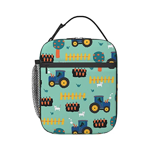 Lunch Bag For Women/Men,Tractors Kids Tractor Carrots,Reusable Lunch Box For Office Work School Picnic Beach,Leakproof Cooler Tote Bag Freezable Lunch Bag #TOP1