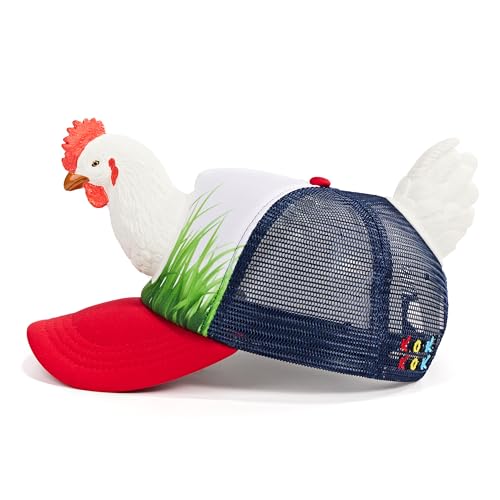 Image of Funny 3D Animal Trucker Hat, Adjustable Mesh Snapback Cap for Men & Women